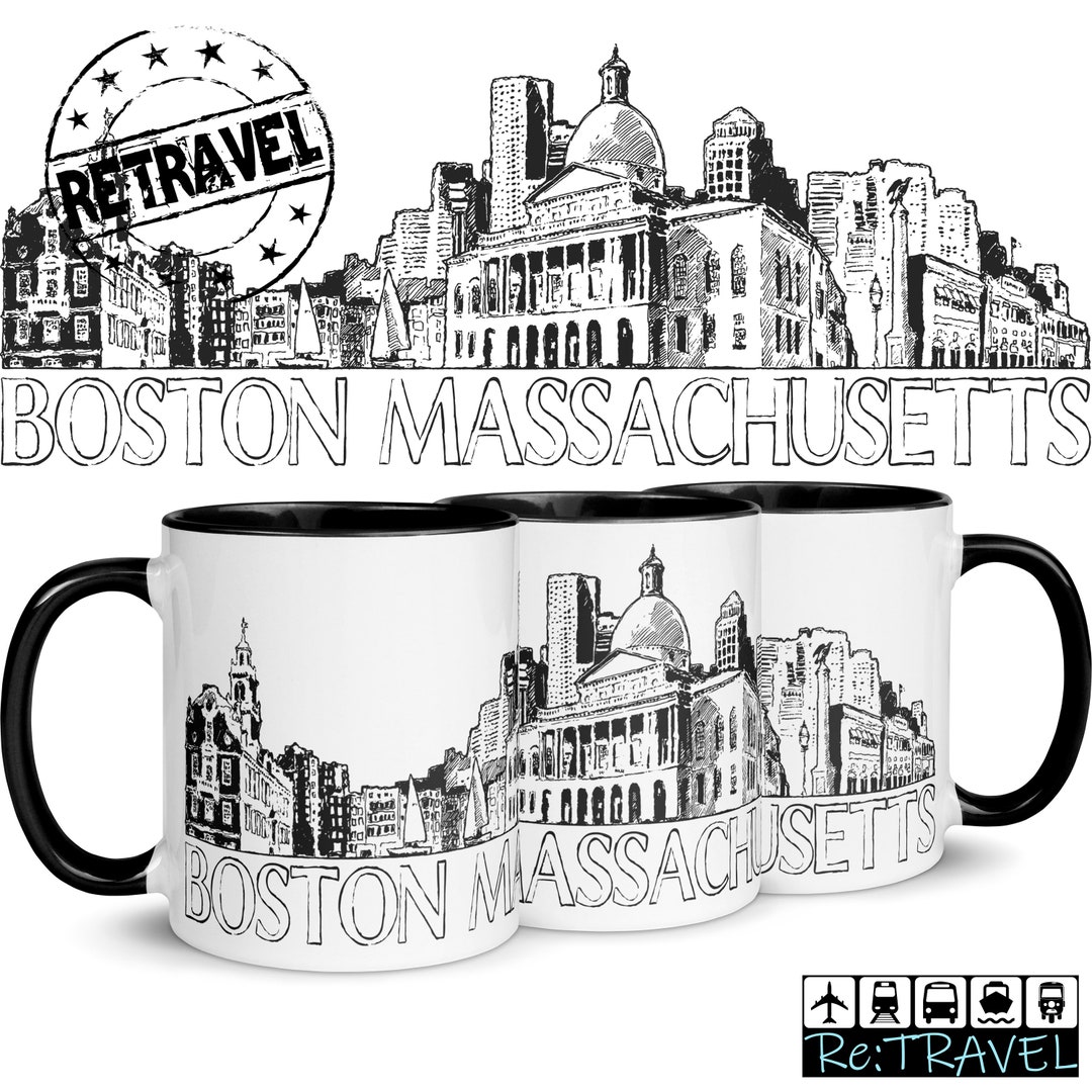 BOSTON Massachusetts City Skyline Coffee Mug Moving Away Gift Etsy