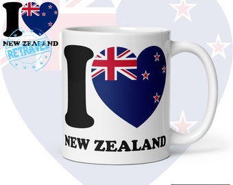 I Love NEW ZEALAND Travel Mug Expat Gifts Coffee Mug, Kiwi Travel Mug, NZ Gift New Zealand Gift Souvenir, New Zealand Coffee Lover Mug