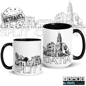 SPLIT Croatia Skyline Coffee Mug Croatia Souvenir Coffee Lover Expat Gift Travel Mug Hrvatska Travel Souvenir Mug Croatia Gift Coffee Mug