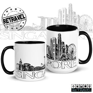 SINGAPORE Skyline Coffee Mug Singapore Souvenir Coffee Lover Travel Mug Singapore Travel Souvenir City Skyline Mug Singapore Gift Coffee Mug