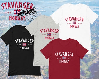 STAVANGER Norway Travel Shirt Norway Shirt, Norway Souvenir Norwegian Cruise Shirt, Norway Genealogy Gift Norse Norge Heritage T Shirt