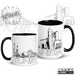 TUNIS Tunisia Skyline Coffee Mug Tunisia Souvenir Coffee Lover Travel Mug Tunisia Travel Souvenir Mug Tunisian Gift Coffee Mug
