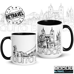 QUITO Ecuador Skyline Coffee Mug Quito Souvenir Coffee Lover Travel Mug, Ecuador Travel Souvenir Mug, Ecuadorian Gift Coffee Mug