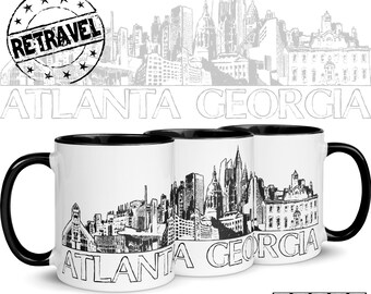ATLANTA Georgia City Skyline Coffee Mug Moving Away Gift Travel Mug, Expat Gift Hometown Mug Hometown Gift Atlanta Coffee Mug Atlanta GA Mug