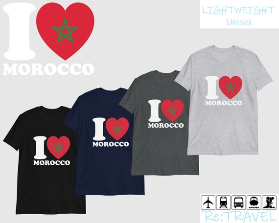 Morocco T-Shirt Moroccan Flag Souvenir Love Gift Morocco T-Shirt Moroccan Flag Souvenir Love Gift