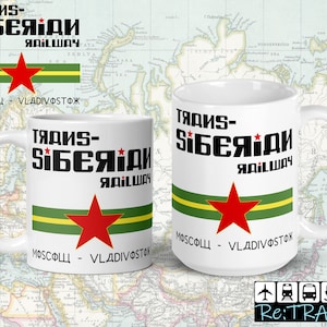 SIBERIA Travel Mug, TRANS-SIBERIAN Railway Train Coffee Mug, Train Gifts For Men, Travel Coffee Mug, Train Travel Mug, Russian Souvenir