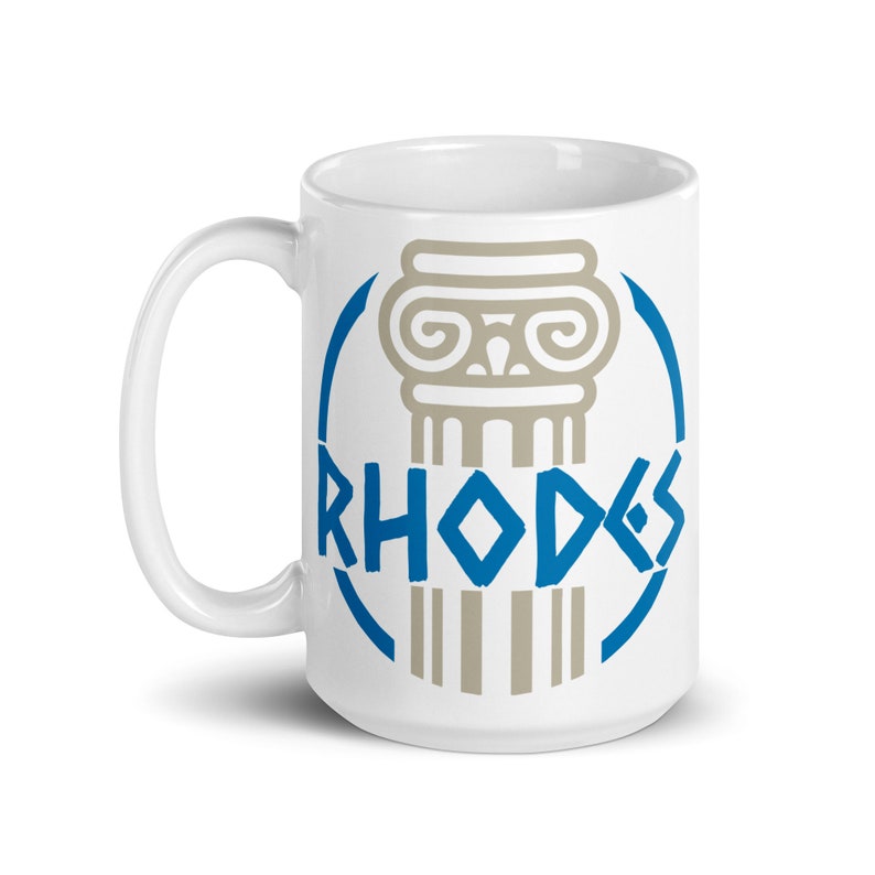 RHODES Vacation Mug, Rhodes Coffee Mug, Rhodes Greece Gift Travel Mug, Greek Islands Mug, Greek Mug, Greece Mug, Greek Gift Rhodes Mug