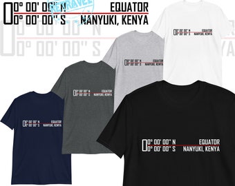 KENYA T Shirt Equator Tee, NANYUKI Kenya Gift Equator Crossing Shirt, Kenya Overlanding Shirt, Mount Kenya Safari Shirt, Kenya Travel Shirt