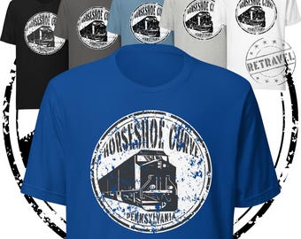 CURVA DE HERRADURA Pensilvania Regalo para amantes de los trenes Camiseta ferroviaria Camiseta de viaje para entusiastas de los trenes Regalo de tren Camiseta para aficionados a los trenes Camiseta para observar trenes
