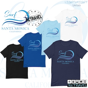 SANTA MONICA Surf Shirt, Los Angeles Surfing Shirt, LA Shirt California Surfing Travel Souvenir, California Souvenir Surf T Shirt