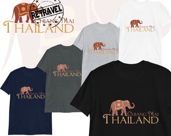 CHIANG MAI Thailand Adventure Shirt Thai Elephant Travel Shirt Thai Gift Thailand Elephant Conservation Shirt Thailand Souvenir Elephant Tee