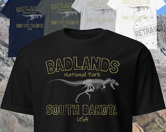BADLANDS National Park T Rex Shirt Tyrannosaurus Dinosaur Shirt Paleontology Gift South Dakota Fossil Hunter Badlands T Shirt Travel Shirt