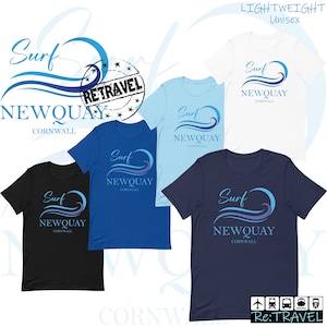 NEWQUAY Surf T Shirt, Surfer Gift, Cornwall England Surfing T Shirt, Surfing Shirt, Beach Lover Gift, Cornwall Travel Souvenir, Cornish Gift