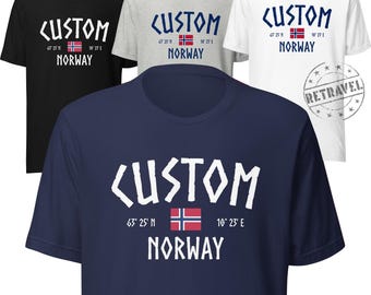 NORWAY Travel Shirt CUSTOM Norway Shirt Customizable Norway Souvenir Norwegian Cruise Shirt Norway Genealogy Gift Norse Norge Heritage