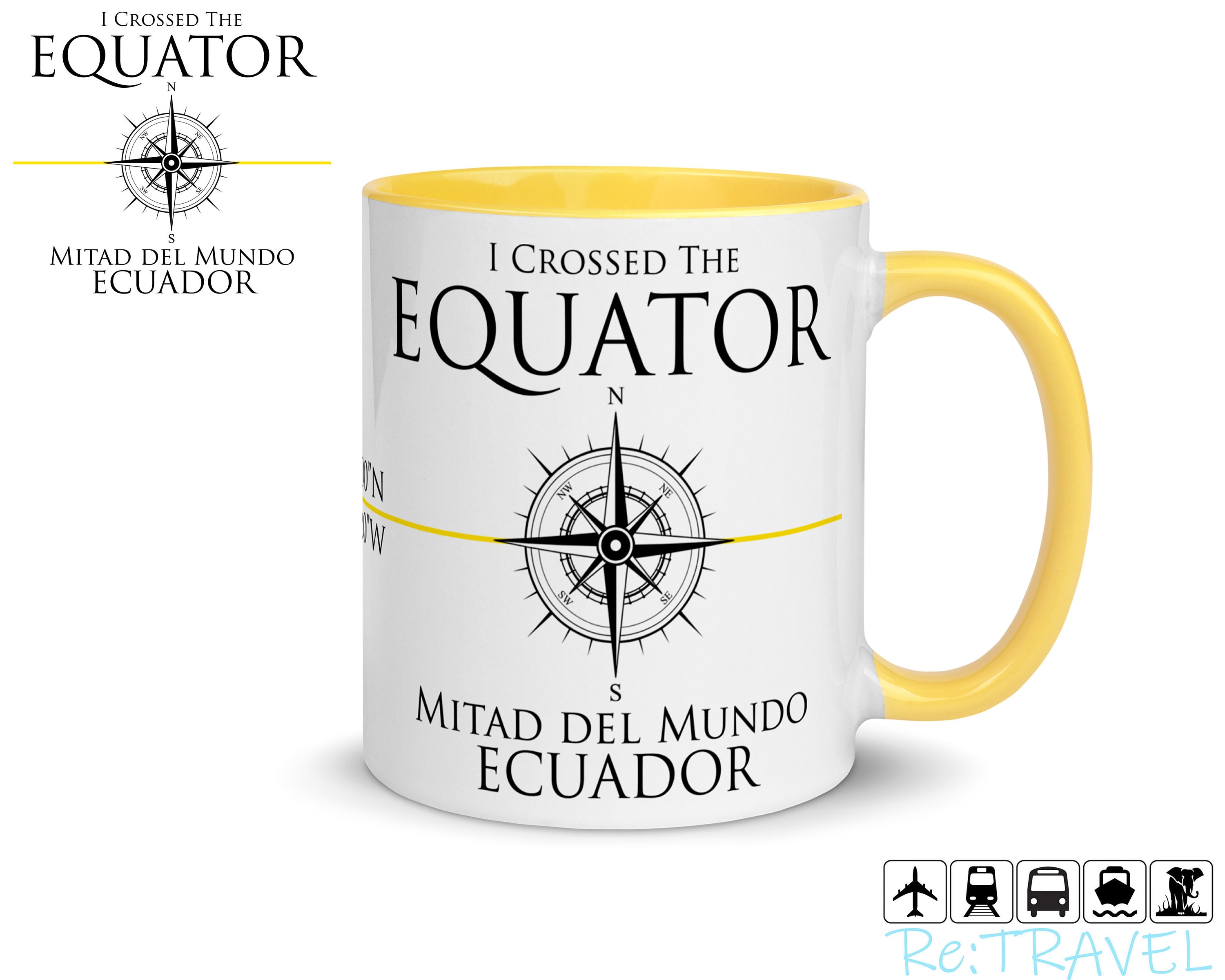 ECUADOR, Mitad del Mundo, Equator Mug, Quito Ecuador, Equator Crossing, Ecuador Mug, Souvenir Travel Mug, Ecuador Gift, Equator Souvenir