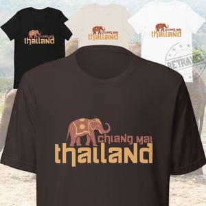 CHIANG MAI Thailand Adventure Shirt Thai Elephant Travel Shirt Thai Gift Thailand Elephant Conservation Shirt, Thailand Souvenir Elephant  T