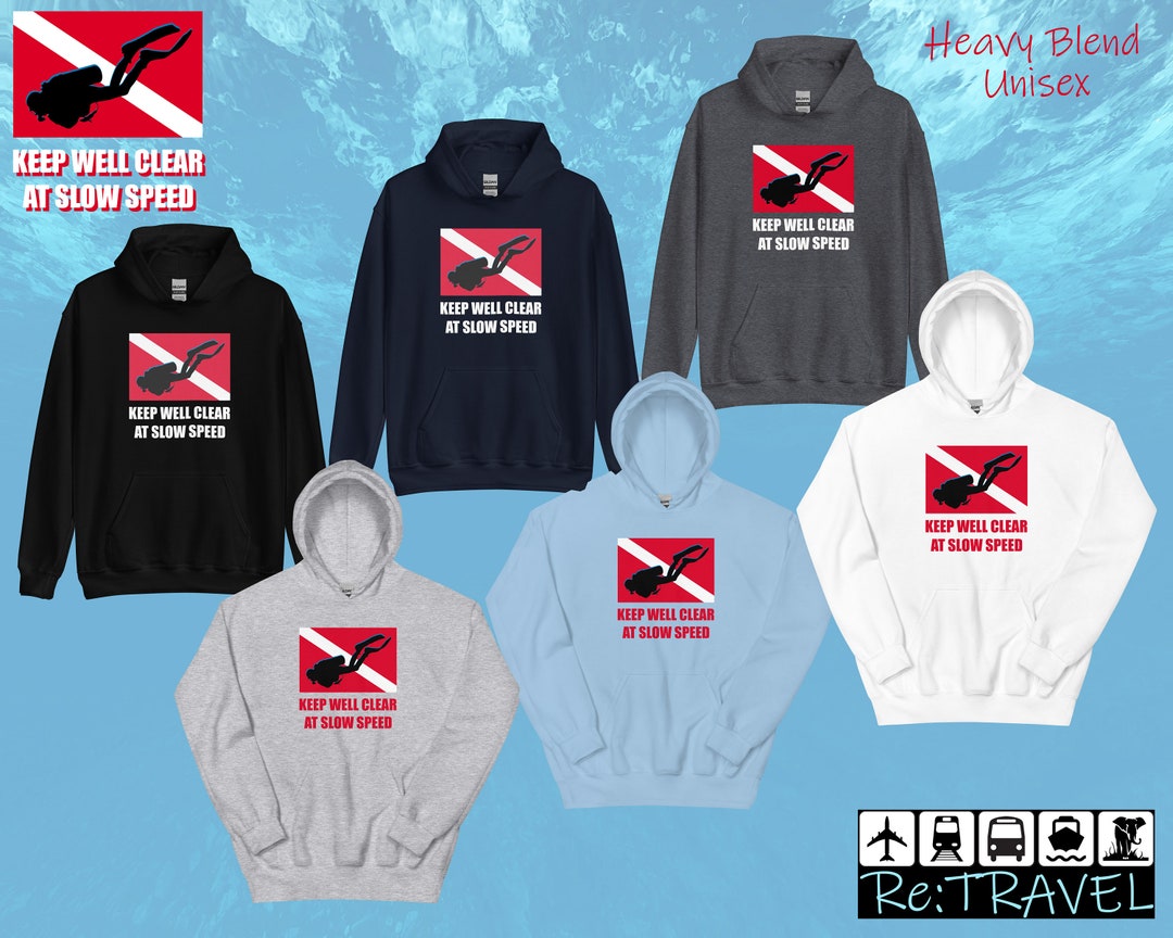 Scuba Diving Gift Hooded Sweatshirt Scuba Gift, DIVER DOWN FLAG Scuba