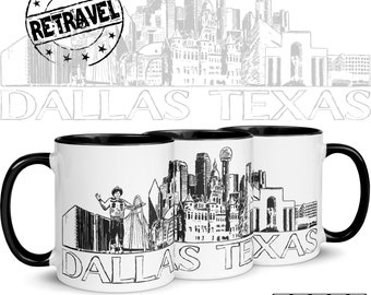 DALLAS Texas City Skyline Coffee Mug Moving Away Gift, Expat Gift Hometown Mug, Hometown Gift Dallas Coffee Mug, Dallas TX Mug