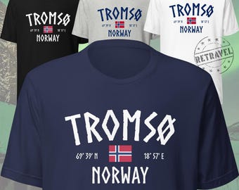 TROMSØ NORWAY Tromso Norge Travel Shirt Norway Shirt Norway Souvenir Norwegian Cruise Shirt Norway Genealogy Gift Northern Lights T Shirt