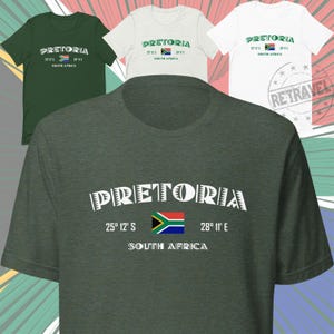 PRETORIA Maglietta da viaggio in Sud Africa Maglietta in Sud Africa, Maglietta souvenir SA Maglietta Pretoria Maglietta in Sud Africa Maglietta per espatriati in Sud Africa