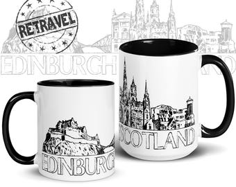 EDINBURGH Scotland Skyline Coffee Mug Scottish Souvenir Coffee Lover Travel Mug UK Travel Souvenir Mug Scottish Gift Scotland Coffee Mug