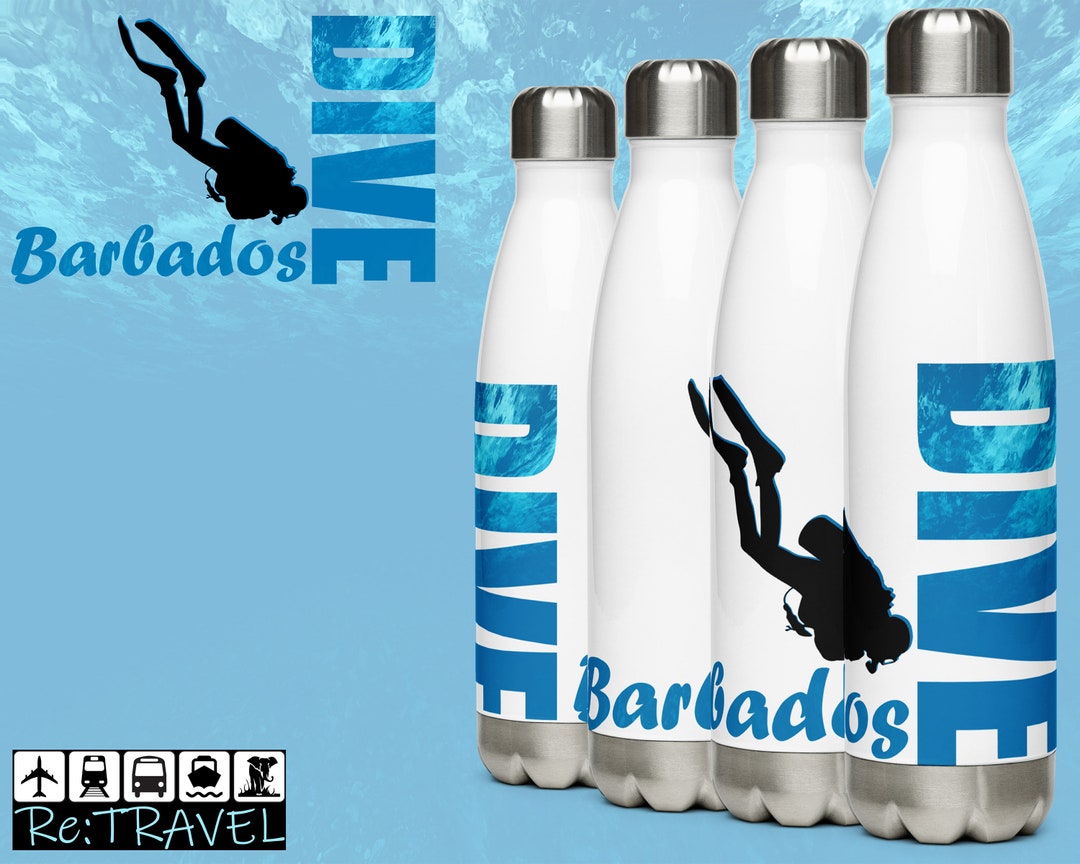 BARBADOS Scuba Water Bottle Scuba Diving Gifts Dive Gifts Etsy