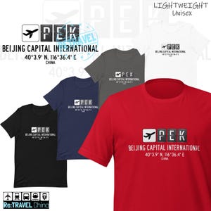 BEIJING International Airport Code Plane TShirt PEK Beijing China Airport Shirt Plane Spotter Air Travel Shirt Peking Beijing Airplane Shirt