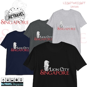 SINGAPORE Gift, Singapore MERLION Shirt, Singapore Travel Shirt, Backpacking Shirt, Travel Souvenir, Singapore Souvenir, Backpacking Shirt