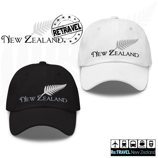 NEW ZEALAND Silver Fern Dad Hat, NZ Gift Expat Gifts New Zealand Expat Gift, Silver Fern Kiwi Gift, Kiwiana Kiwi Hat