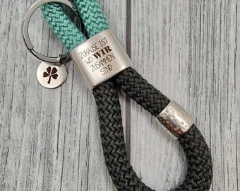 Keyring XXL made of sailing rope 'Home'