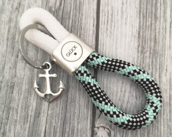 Keychain XXL made of sailing rope 'Glück'