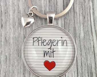 1 key ring 'Nurse with a heart'