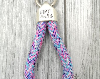 Keychain XL made of sailing rope home port