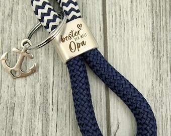 Keychain XXL made of sailing rope 'best grandpa'