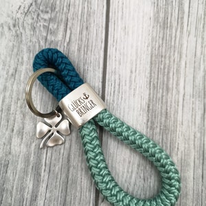 Key ring XXL made of sailing rope 'Lucky Charm' mint