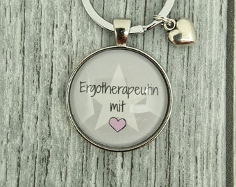 Keychain 'occupational therapist with heart'
