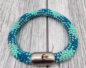 Bracelet, rope Bracelet, rope Bracelet, rope, rope, mint-petrol