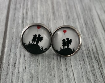 Banksy 'Kids on Guns' earrings 12 mm