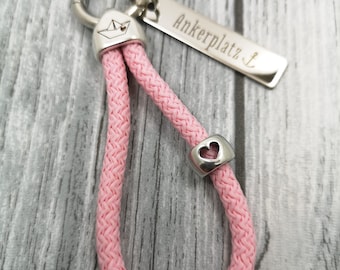 Small keychain made of sailing rope Anchorage