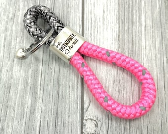 Keychain XXL made of sailing rope 'best godmother'