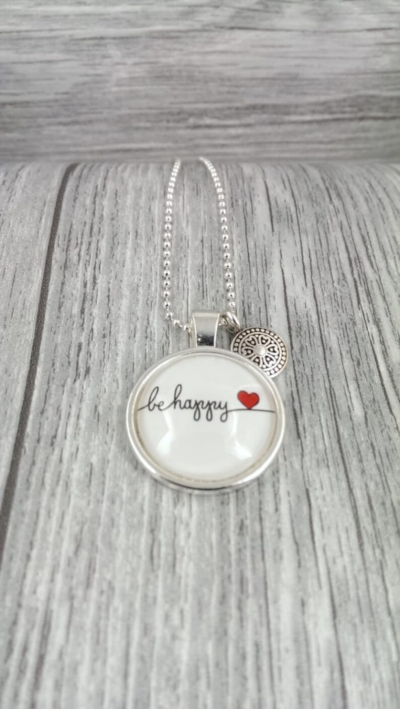 Lange Kugelkette 'be happy' Bild 3