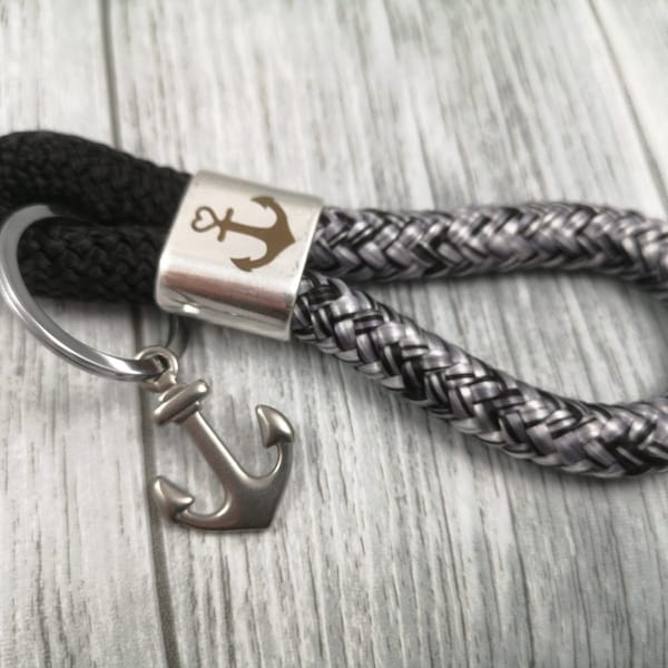 XXL key ring made of sailing rope anchor