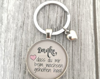 'Thank you for helping me grow' keychain