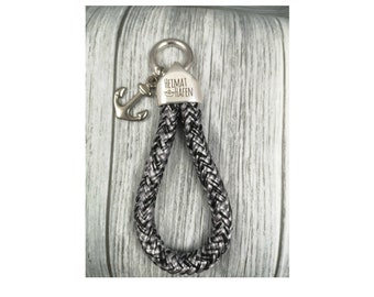 Keychain XL made of sailing rope home port