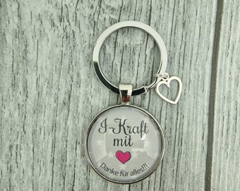 1 I power key ring with heart Thank you!