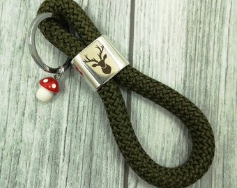 Keychain XXL made of sailing rope 'Deer'