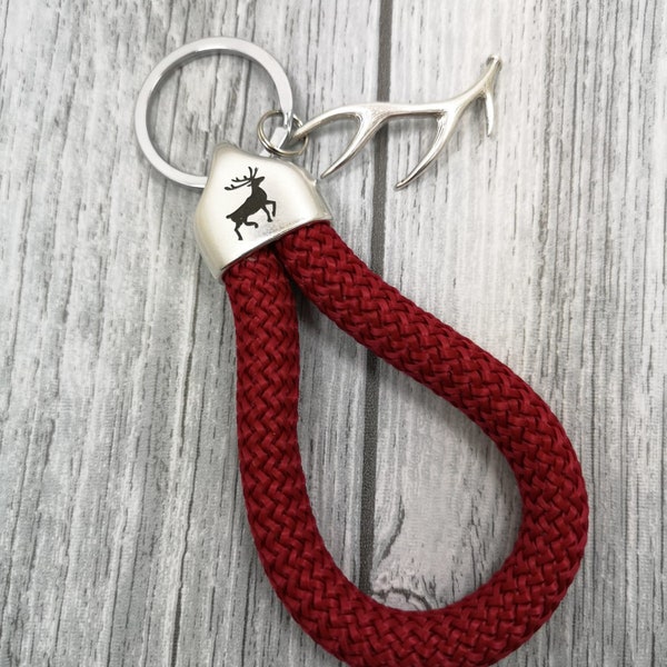 Keychain XL made of sailing rope deer