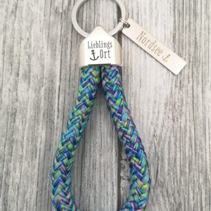 Keychain XL made of sailing rope North Sea