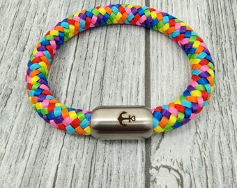 Armband, Segeltau Armband, Segelseil Armband, Seil, Tau, buntes Armband, Regenbogen,