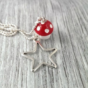 Necklace Fly Agaric with Star 80 cm